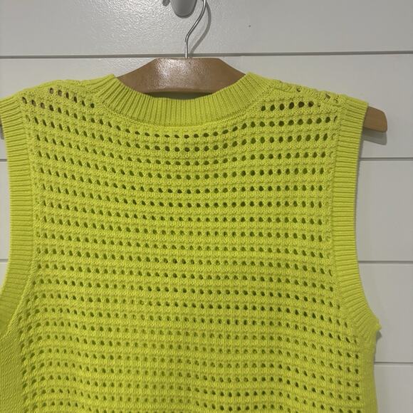 Varley | Tank Sweater Open Knit Darin Longline Yellow Cotton Year Round- Medium - Picture 8 of 9